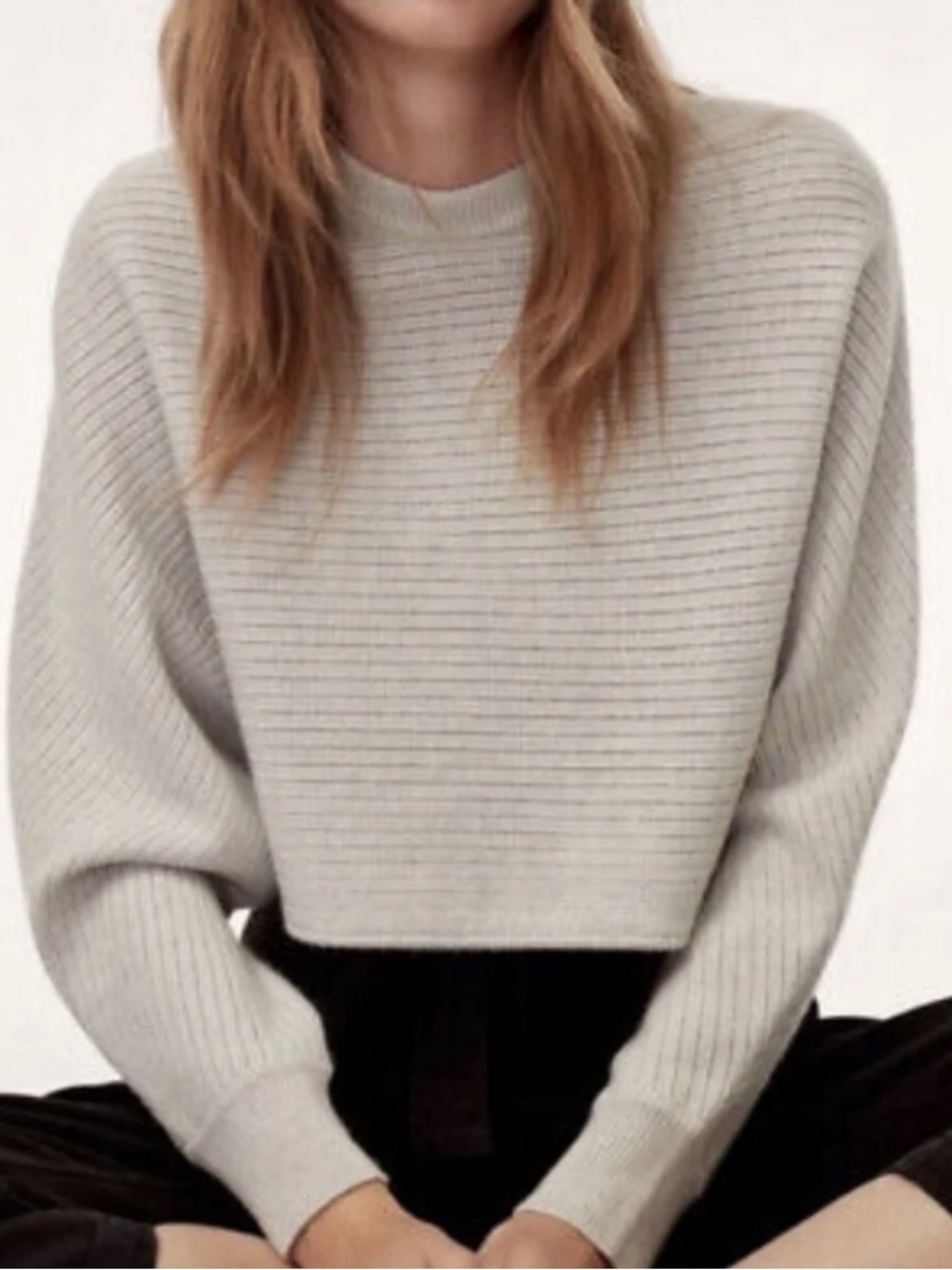Aritzia Wilfred free lolan sweater cropped merino wool